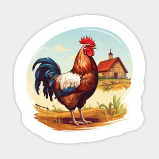 Colorful Rooster Sticker